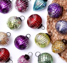 Multicolor Distressed Ornaments For Tree Decoration